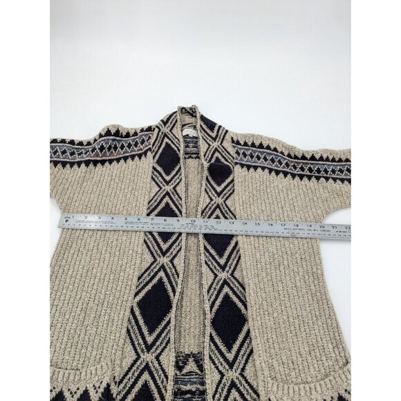 Lucky‎ Brand Cardigan Womens XS/S Oatmeal Southwestern Open Front Knit Sweater - Picture 4 of 8